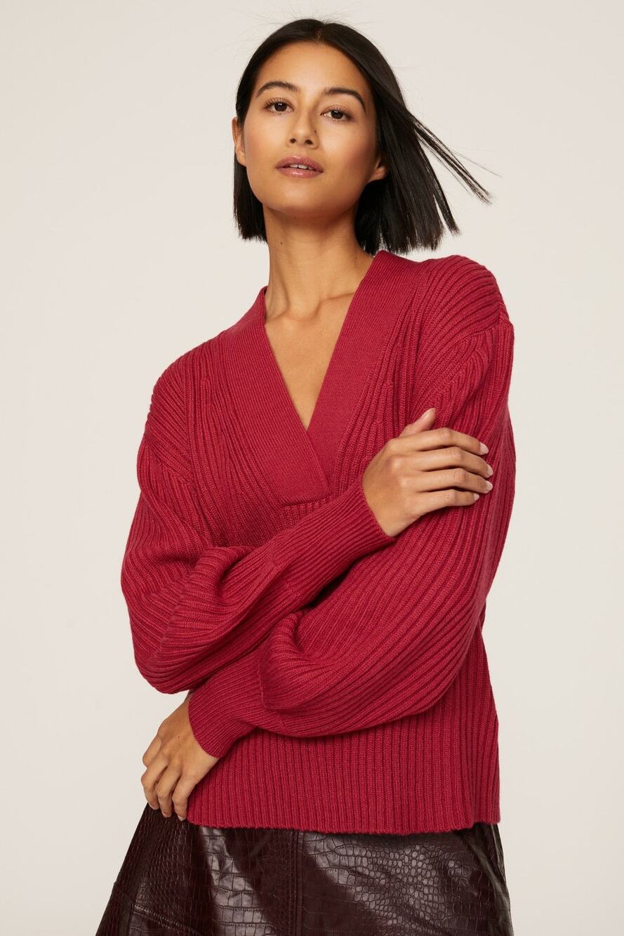 Marissa Webb x RTR - Red Ribbed Sweater - Size Small